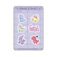 Load image into Gallery viewer, Rawr &amp; Feel! – Pastel Sticker Sheet
