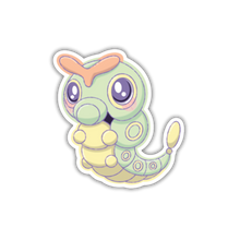 Load image into Gallery viewer, Caterpie– Pastel Pokemon Sticker
